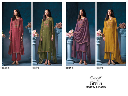 Grelia S5427 Ganga Wool Pashmina Suits Wholesale