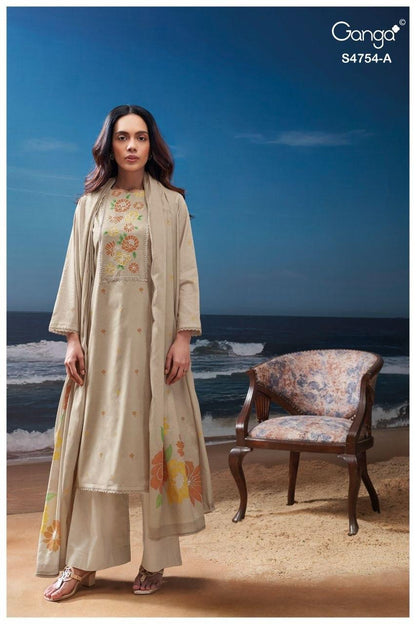 Gresmita S4754 Ganga Cotton Plazzo Style Suits Wholesale Rate