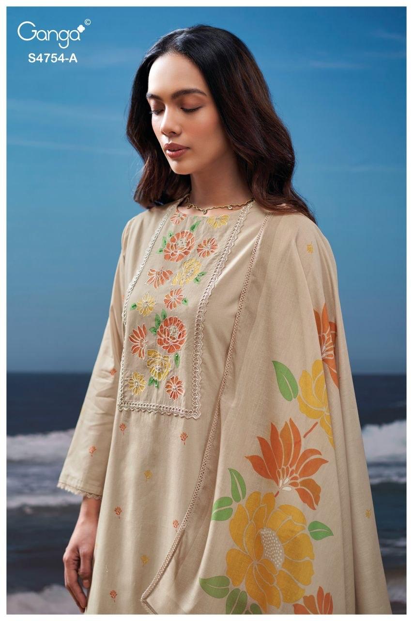 Gresmita S4754 Ganga Cotton Plazzo Style Suits Wholesale Rate
