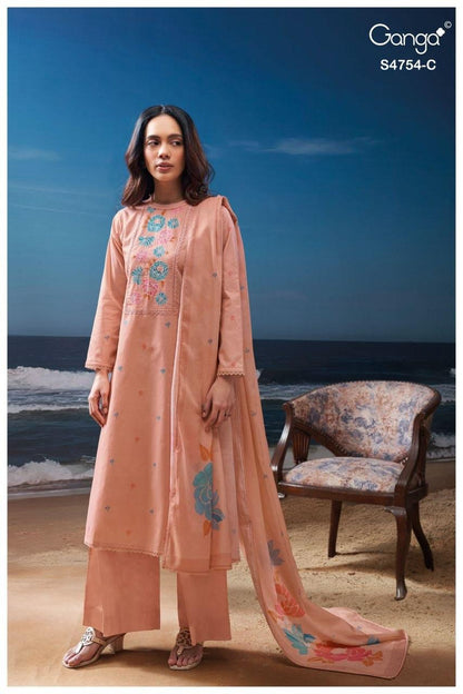 Gresmita S4754 Ganga Cotton Plazzo Style Suits Wholesale Rate