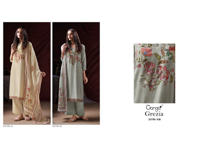 Grezia 3780 Ganga Premium Bemberg Plazzo Style Suits Wholesale Price