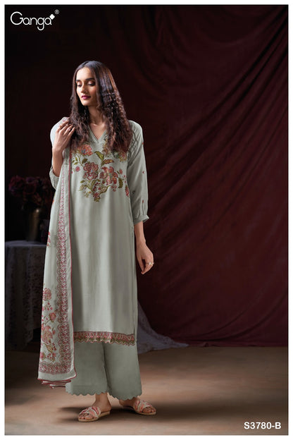 Grezia 3780 Ganga Premium Bemberg Plazzo Style Suits Wholesale Price