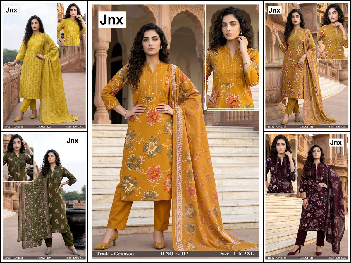Grimson Jnx Dhabu Cotton Readymade Pant Style Suits Exporter Gujarat