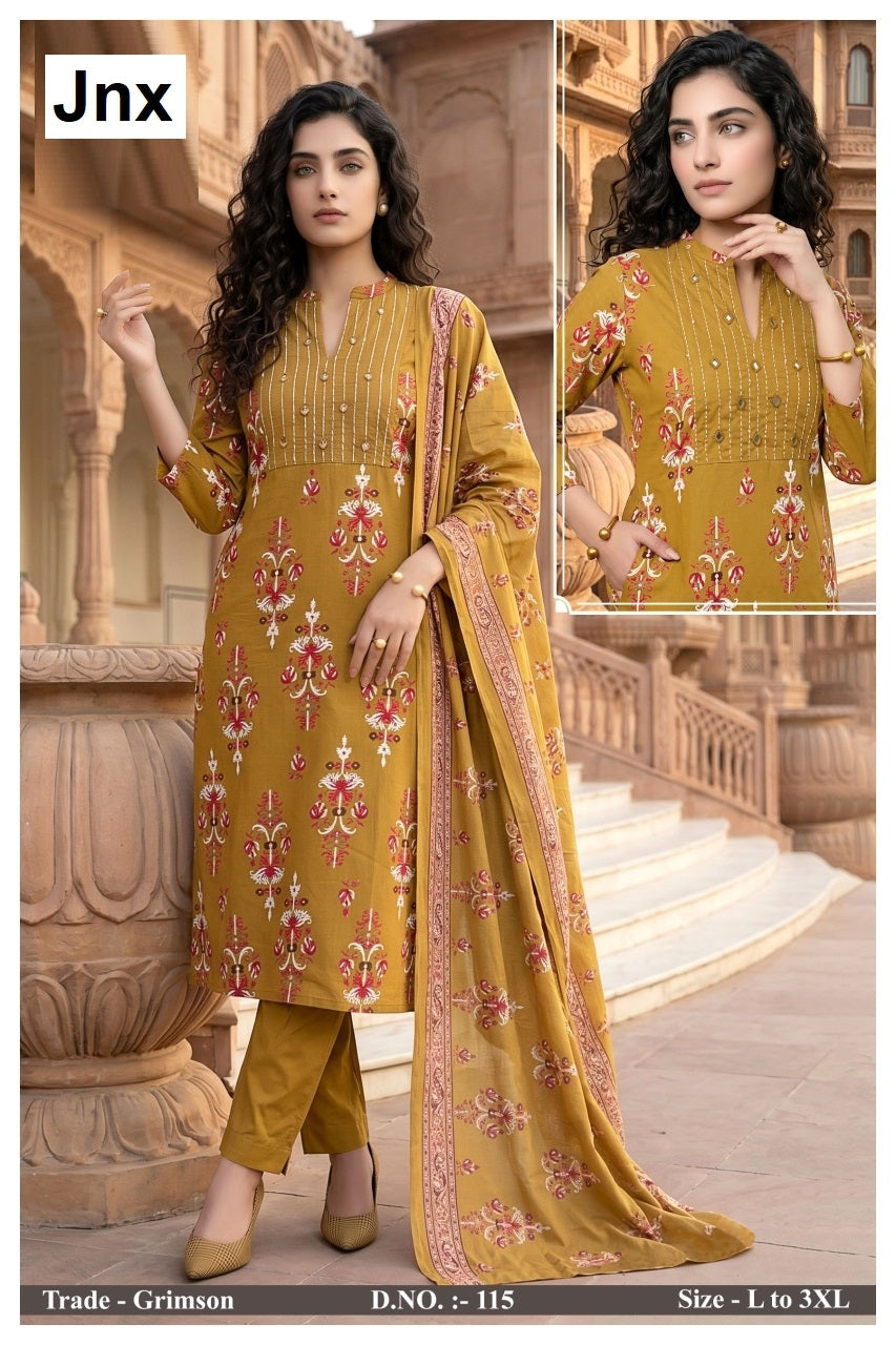 Grimson Jnx Dhabu Cotton Readymade Pant Style Suits Exporter Gujarat