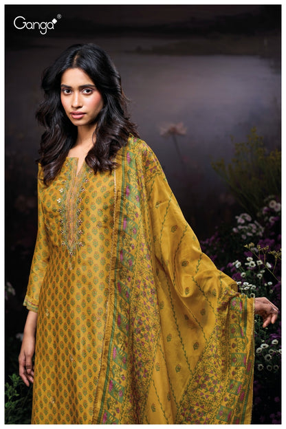 Grisha 3916 Ganga Bemberg Silk Plazzo Style Suits Exporter