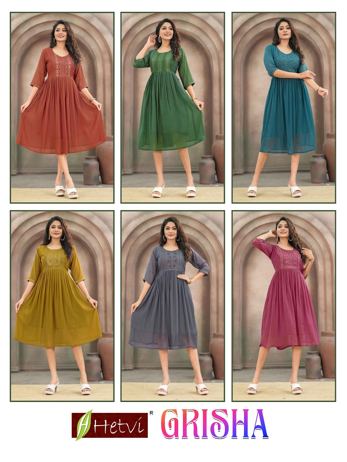 Grisha Hetvi Chiffon Anarkali Kurtis Wholesaler India