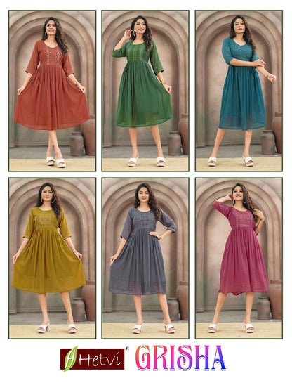 Grisha Hetvi Chiffon Anarkali Kurtis Wholesaler India