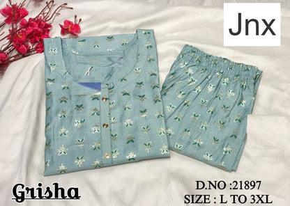 Grisha Jnx Vetican Kurti Pant Set Manufacturer Gujarat