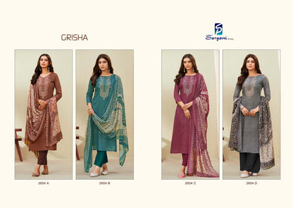 Grisha Sargam Prints Pure Jam Pant Style Suits Supplier
