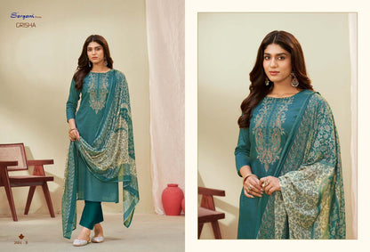 Grisha Sargam Prints Pure Jam Pant Style Suits Supplier