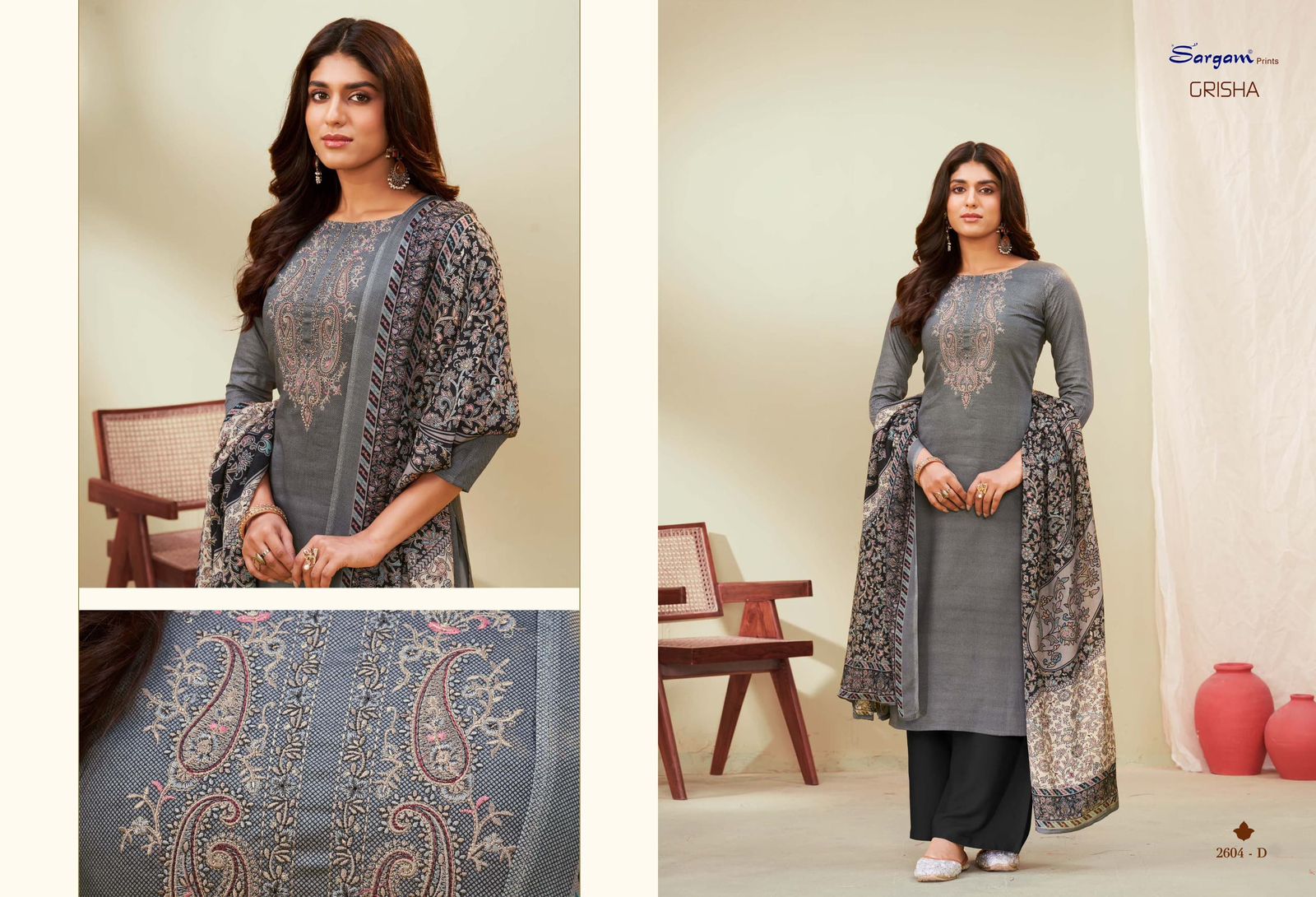 Grisha Sargam Prints Pure Jam Pant Style Suits Supplier