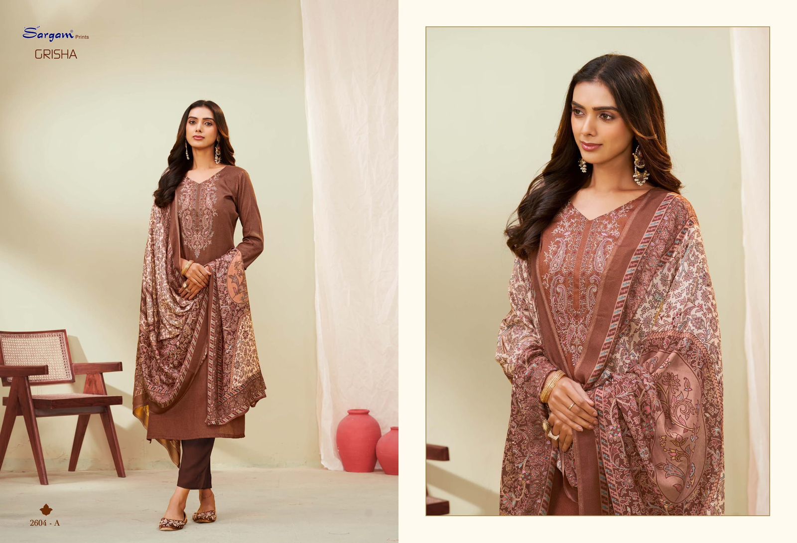 Grisha Sargam Prints Pure Jam Pant Style Suits Supplier