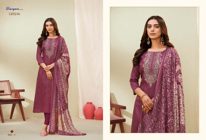 Grisha Sargam Prints Pure Jam Pant Style Suits Supplier