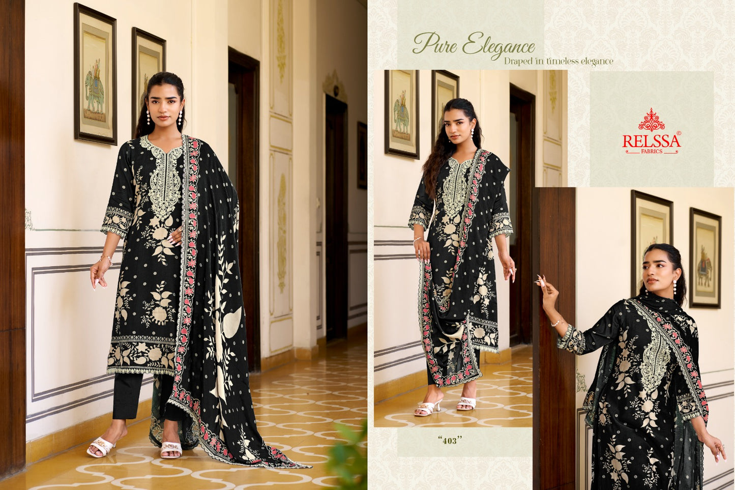 Grisha Vol 4 Relssa Fabrics Pure Maslin Pant Style Suits Wholesale