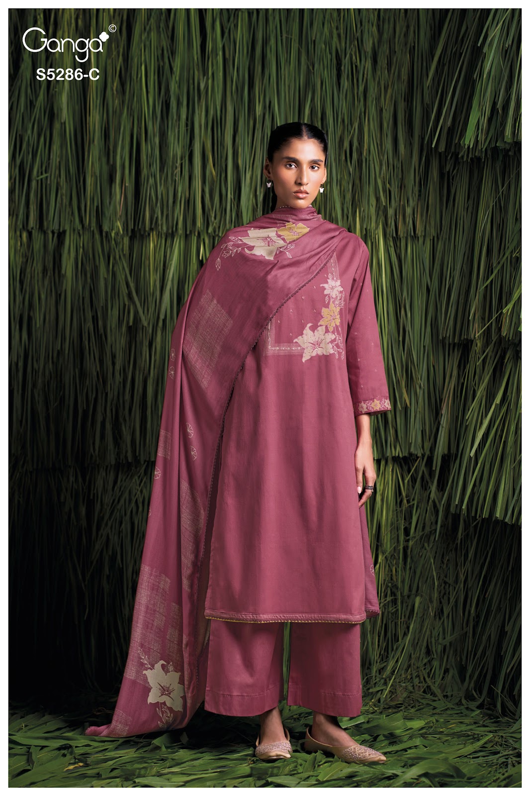 Grishika S5286 Ganga Corduroy Plazzo Style Suits Exporter Ahmedabad