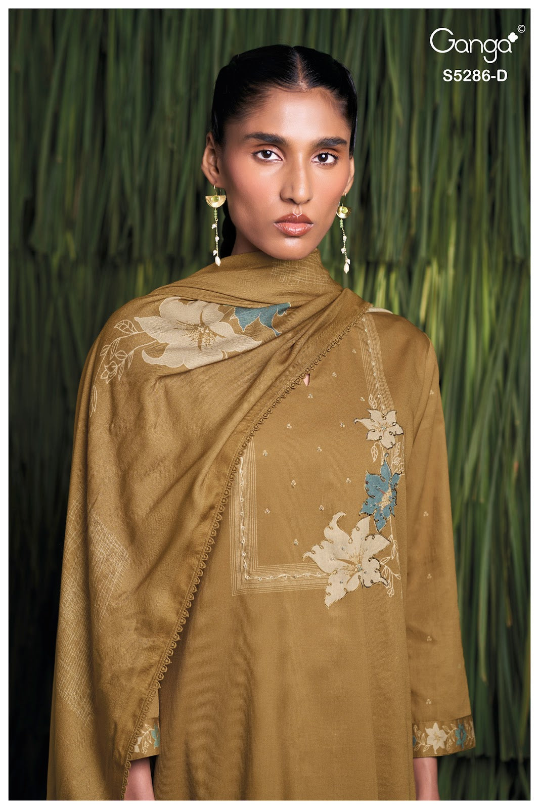 Grishika S5286 Ganga Corduroy Plazzo Style Suits Exporter Ahmedabad