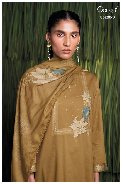 Grishika S5286 Ganga Corduroy Plazzo Style Suits Exporter Ahmedabad