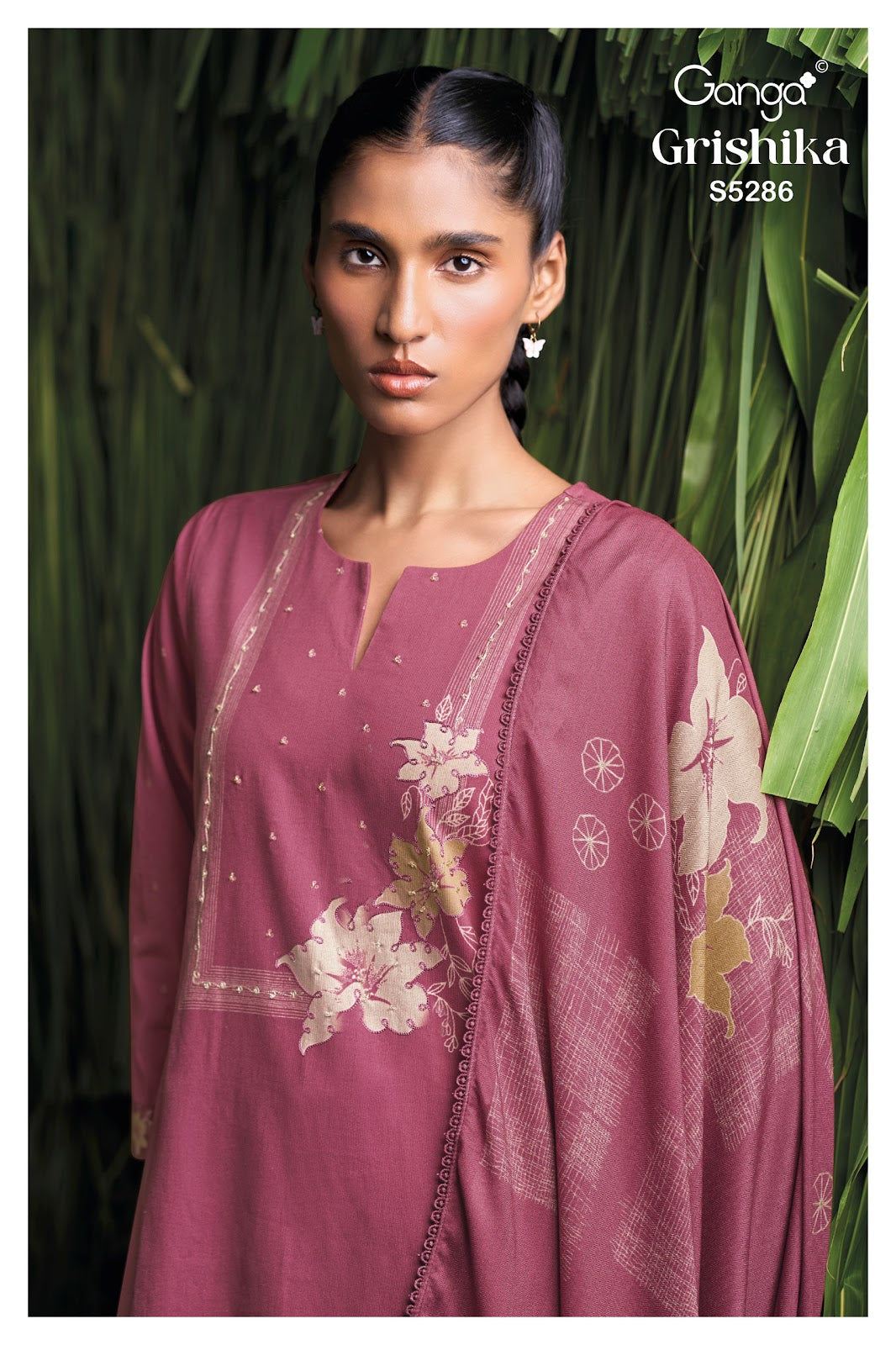 Grishika S5286 Ganga Corduroy Plazzo Style Suits Exporter Ahmedabad