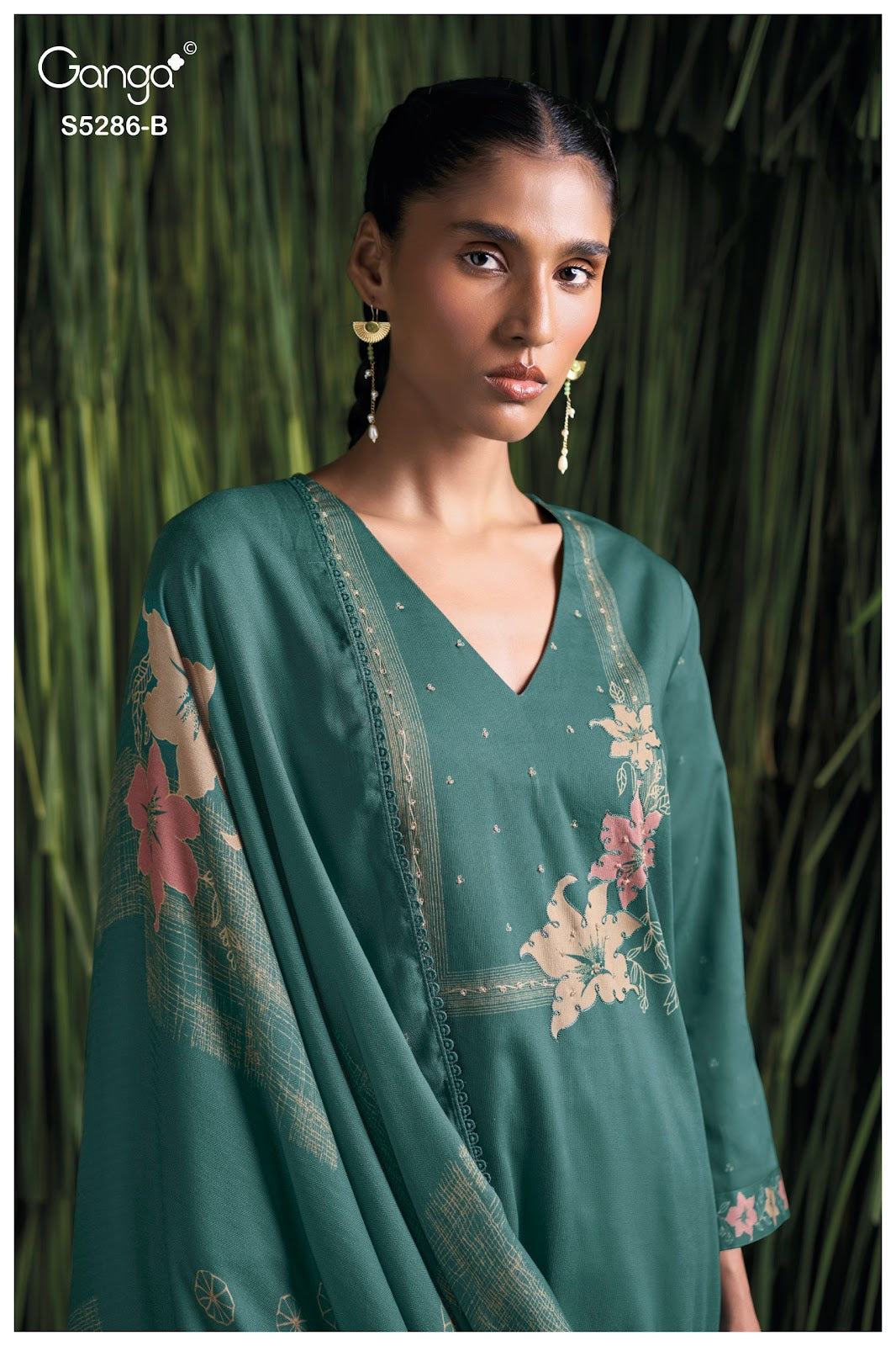 Grishika S5286 Ganga Corduroy Plazzo Style Suits Exporter Ahmedabad