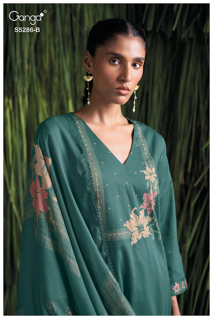 Grishika S5286 Ganga Corduroy Plazzo Style Suits Exporter Ahmedabad