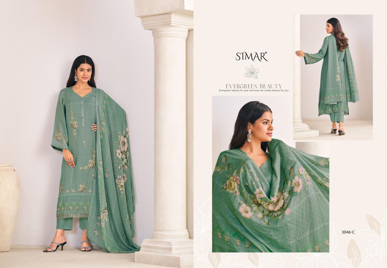 Grishma 3046 Simar Glossy Viscose Muslin Plazzo Style Suits Supplier Ahmedabad