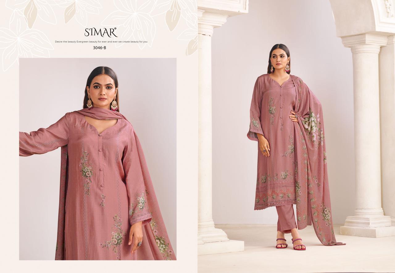 Grishma 3046 Simar Glossy Viscose Muslin Plazzo Style Suits Supplier Ahmedabad