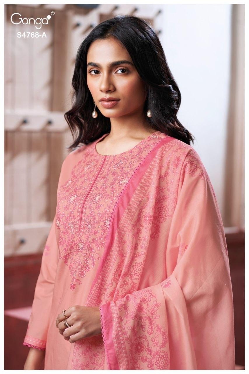 Grishma 4768 Ganga Cotton Plazzo Style Suits Wholesale Rate