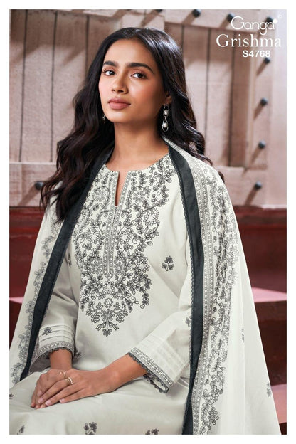 Grishma 4768 Ganga Cotton Plazzo Style Suits Wholesale Rate