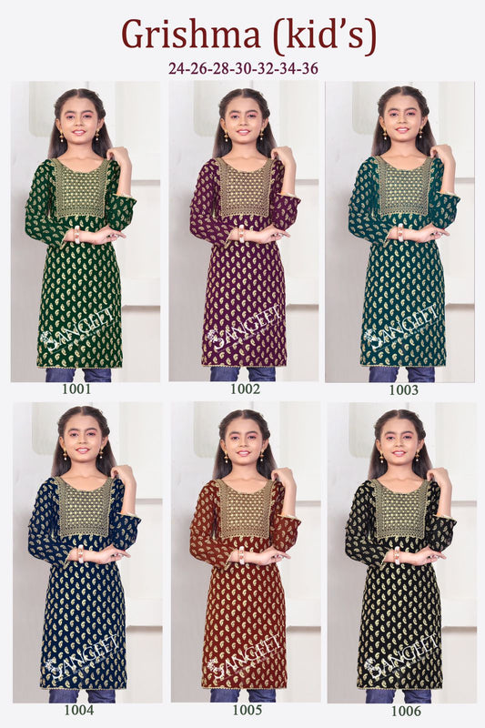 Grishma Sangeet Fox Georgette Girls Kurti Exporter India