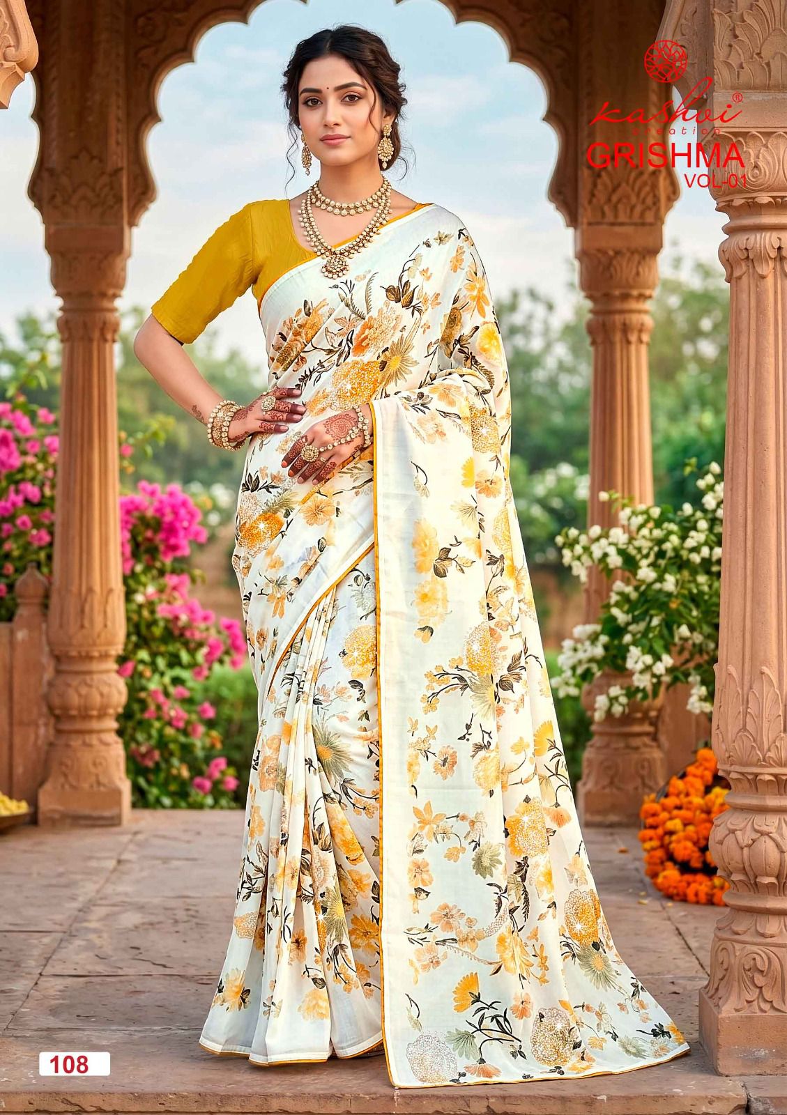 Grishma Vol 1 Kashvi Creation Georgette Sarees Wholesale