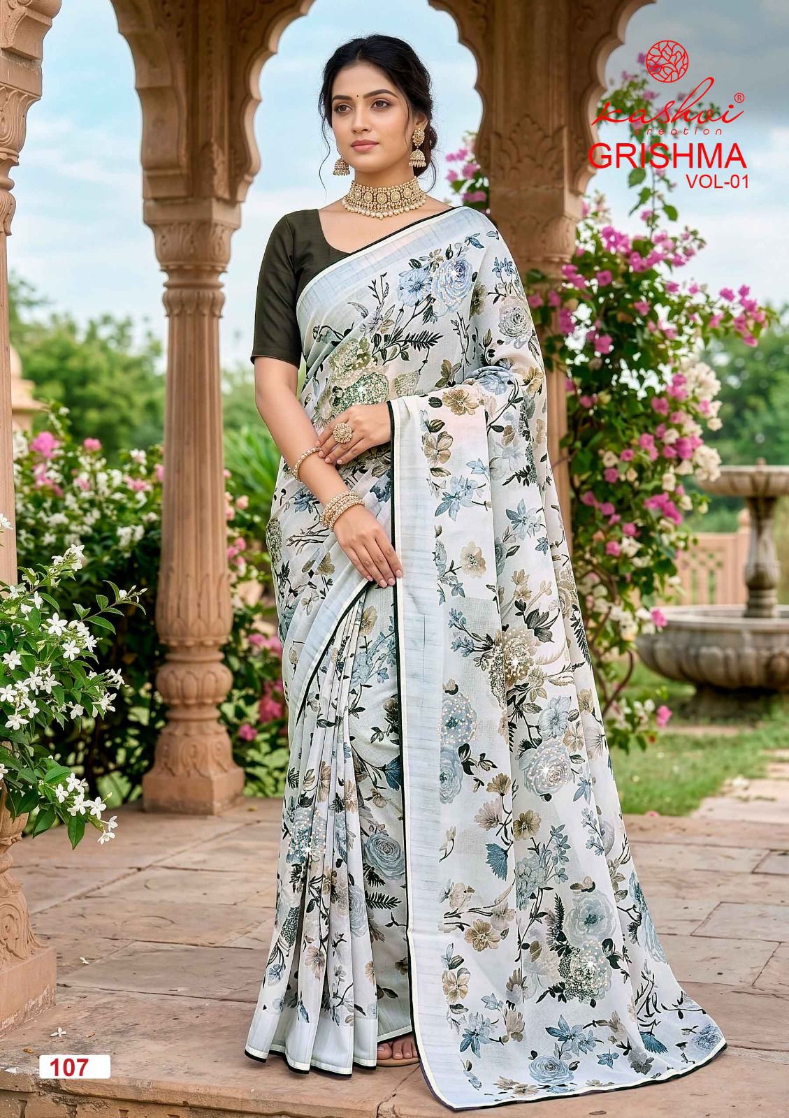 Grishma Vol 1 Kashvi Creation Georgette Sarees Wholesale