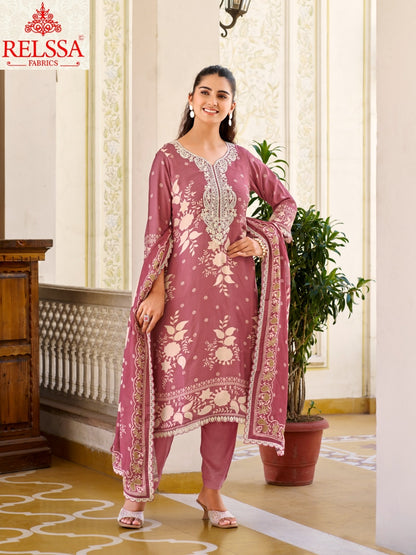 Grishna 3 Relssa Fabrics Pure Maslin Pant Style Suits Wholesale Price