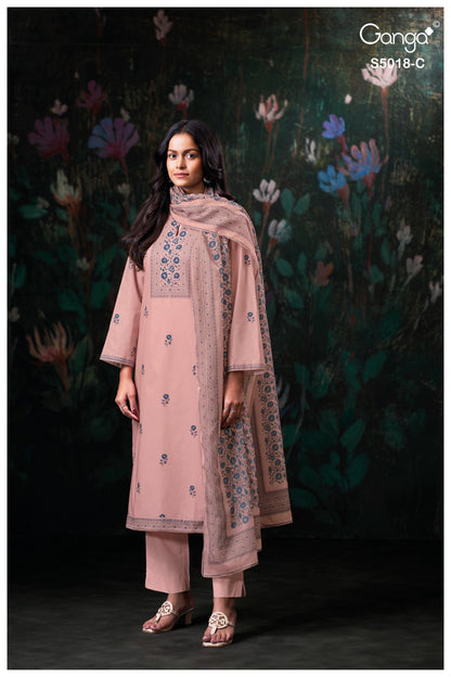 Grishya S5018 Ganga Cotton Plazzo Style Suits Wholesale