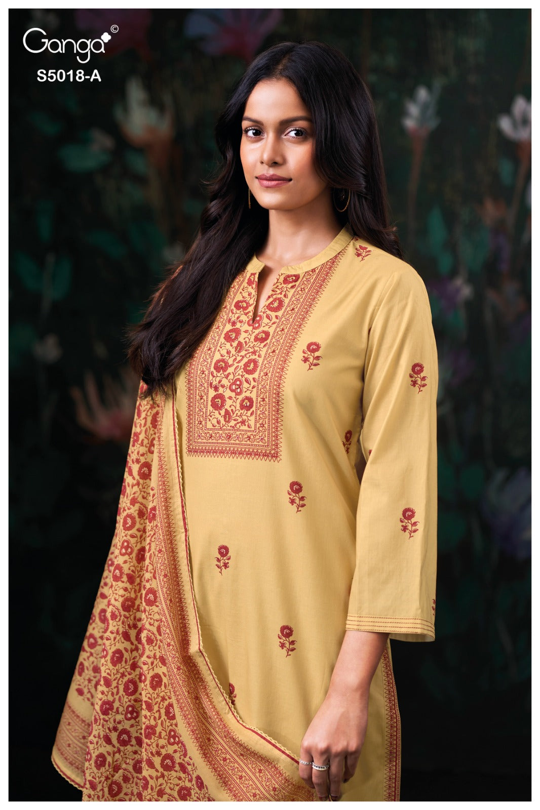 Grishya S5018 Ganga Cotton Plazzo Style Suits Wholesale