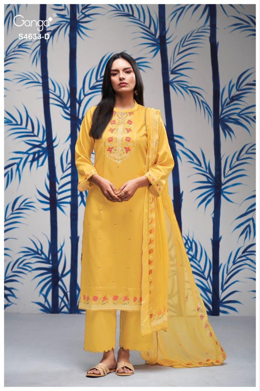 Gritta 4633 Ganga Cotton Satin Pant Style Suits Wholesaler Gujarat