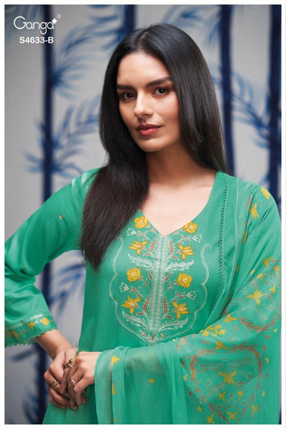 Gritta 4633 Ganga Cotton Satin Pant Style Suits Wholesaler Gujarat