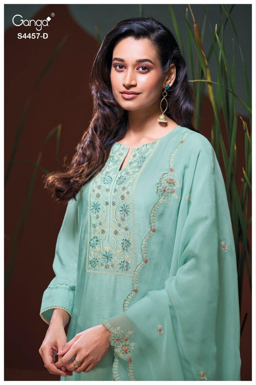 Grivika S4457 Ganga Bemberg Silk Plazzo Style Suits Manufacturer