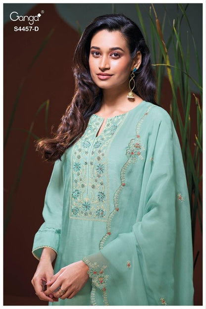 Grivika S4457 Ganga Bemberg Silk Plazzo Style Suits Manufacturer