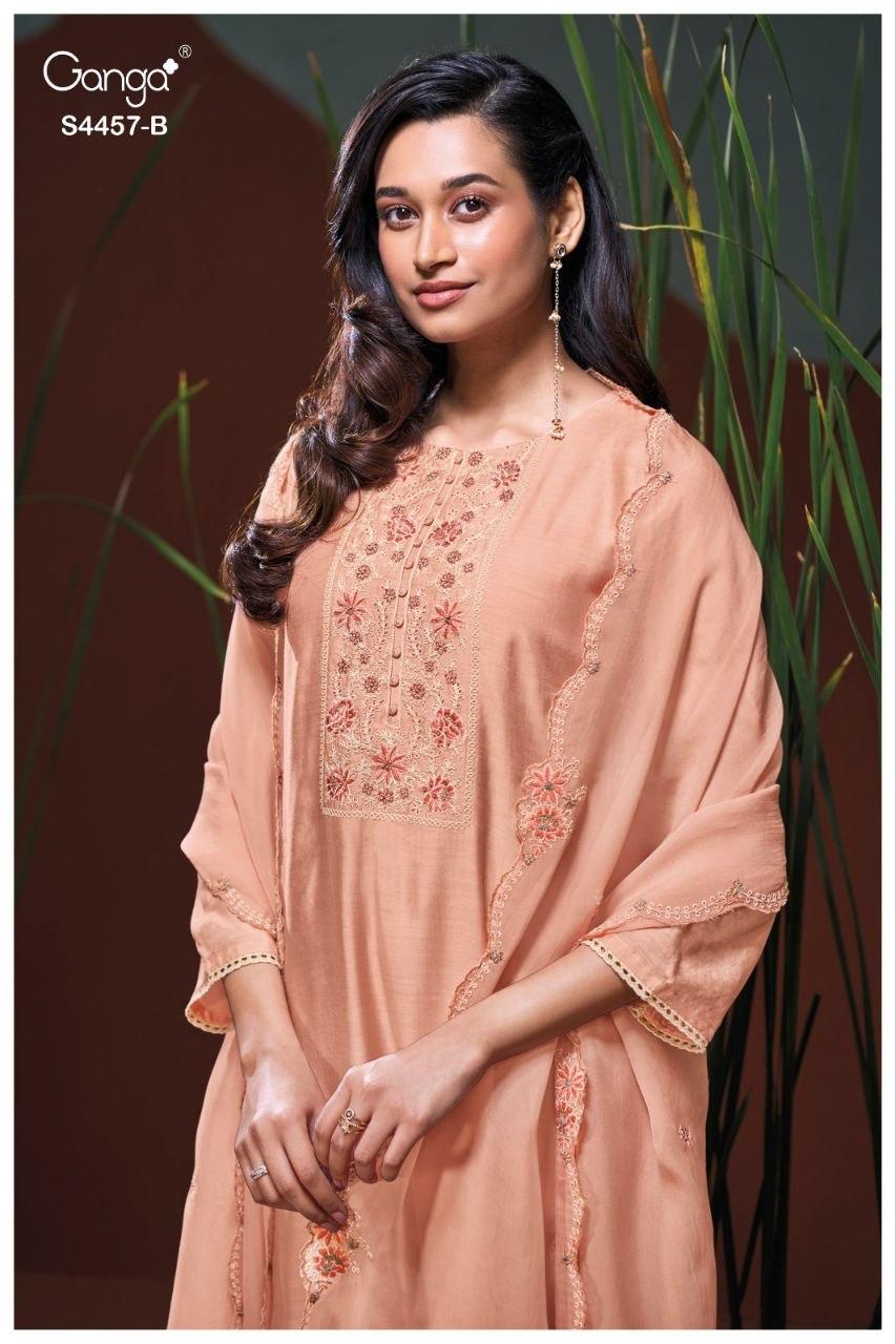Grivika S4457 Ganga Bemberg Silk Plazzo Style Suits Manufacturer