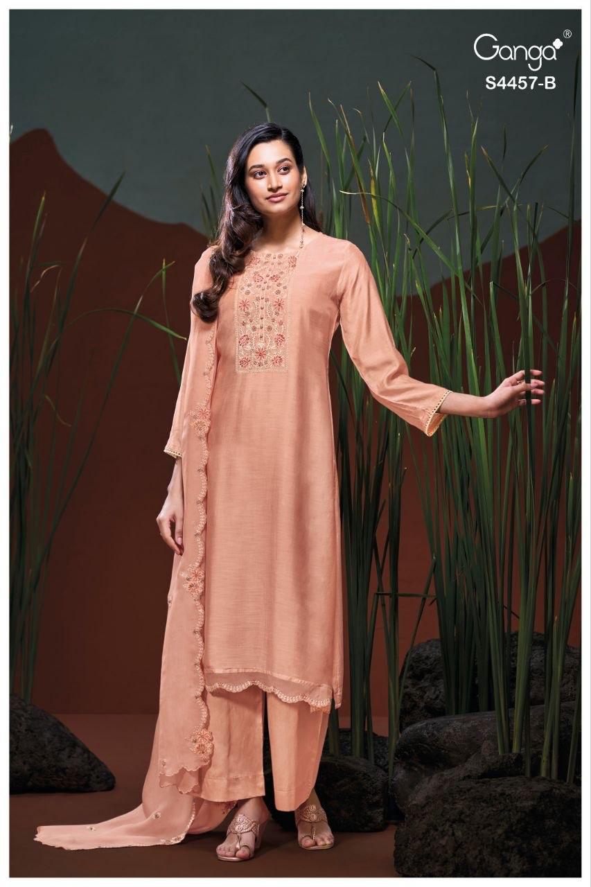 Grivika S4457 Ganga Bemberg Silk Plazzo Style Suits Manufacturer