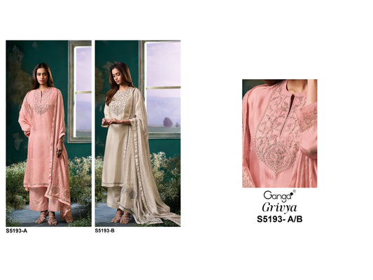 Grivya S5193 Ganga Habutai Silk Pant Style Suits Wholesale Price
