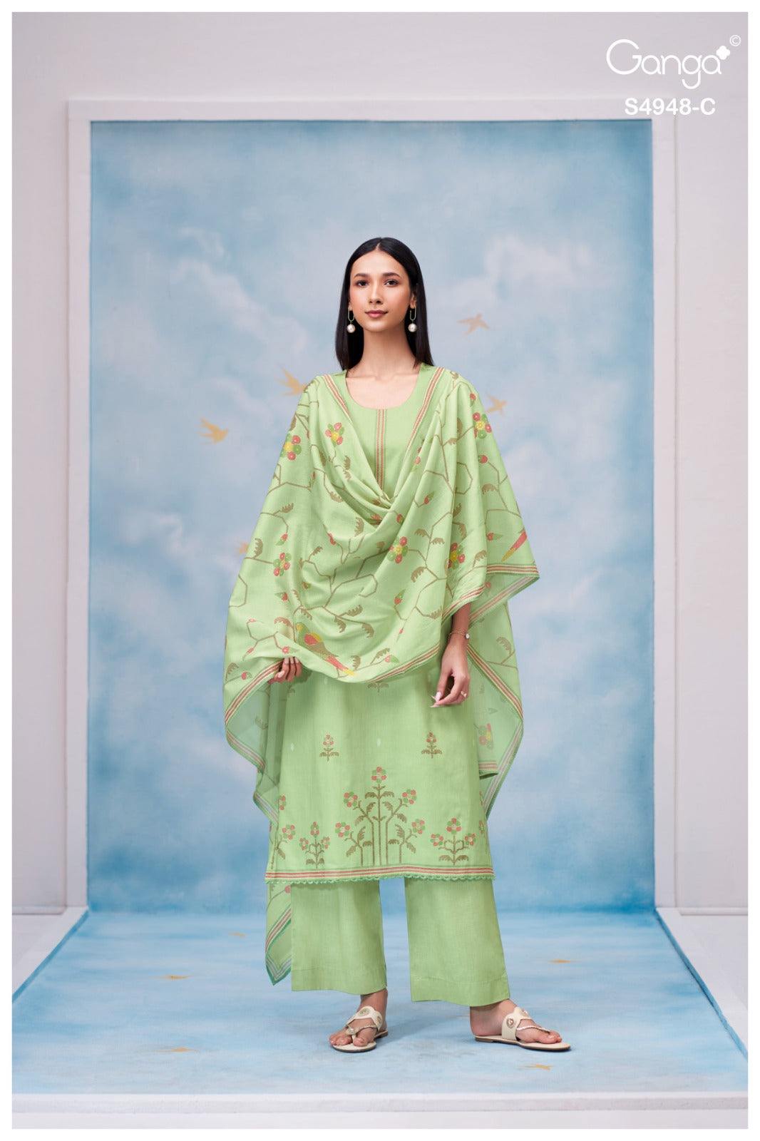 Grixa S4948 Ganga Cotton Pant Style Suits Supplier