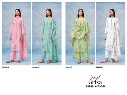 Grixa S4948 Ganga Cotton Pant Style Suits Supplier