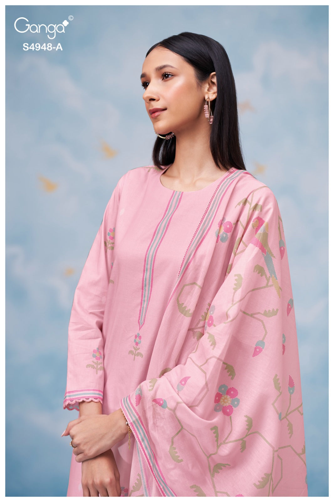 Grixa S4948 Ganga Cotton Pant Style Suits Supplier