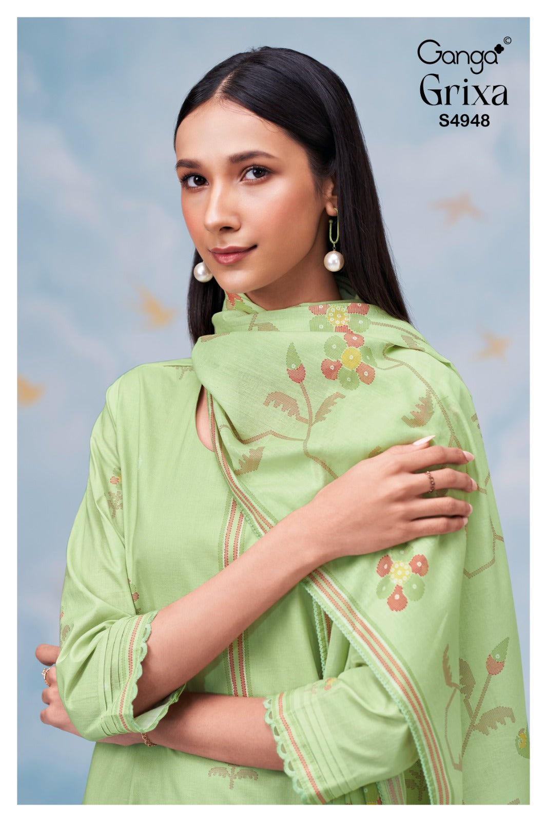 Grixa S4948 Ganga Cotton Pant Style Suits Supplier
