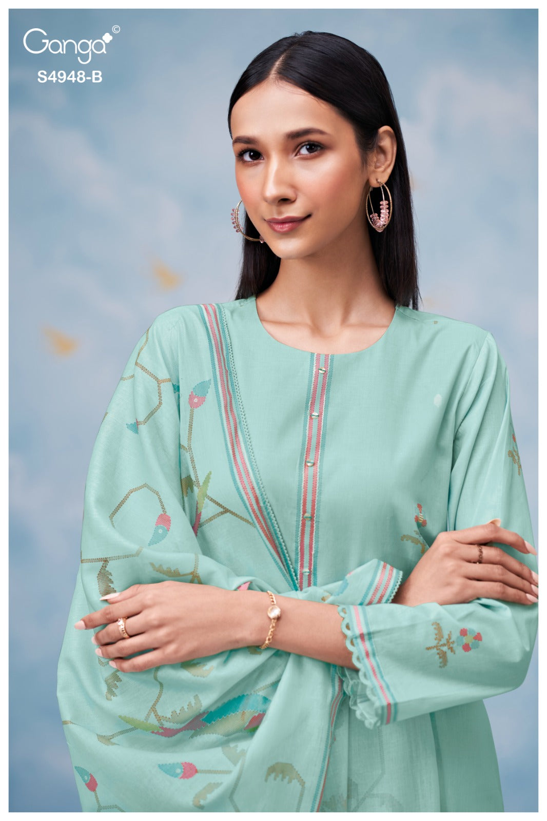 Grixa S4948 Ganga Cotton Pant Style Suits Supplier