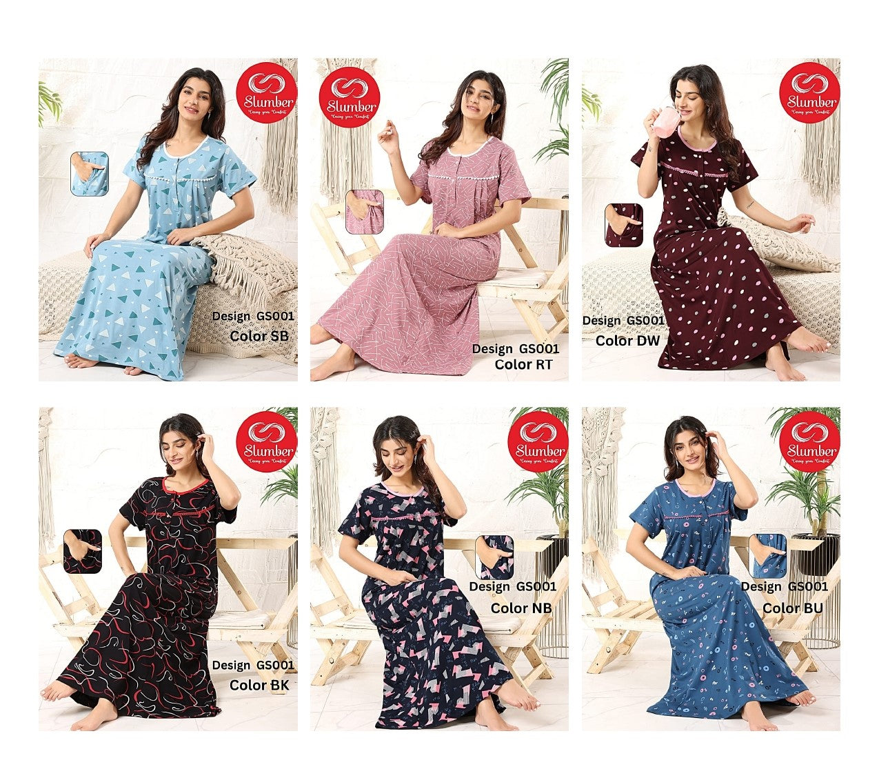 Gs001 Slumber Sinker Night Gowns Wholesaler Gujarat