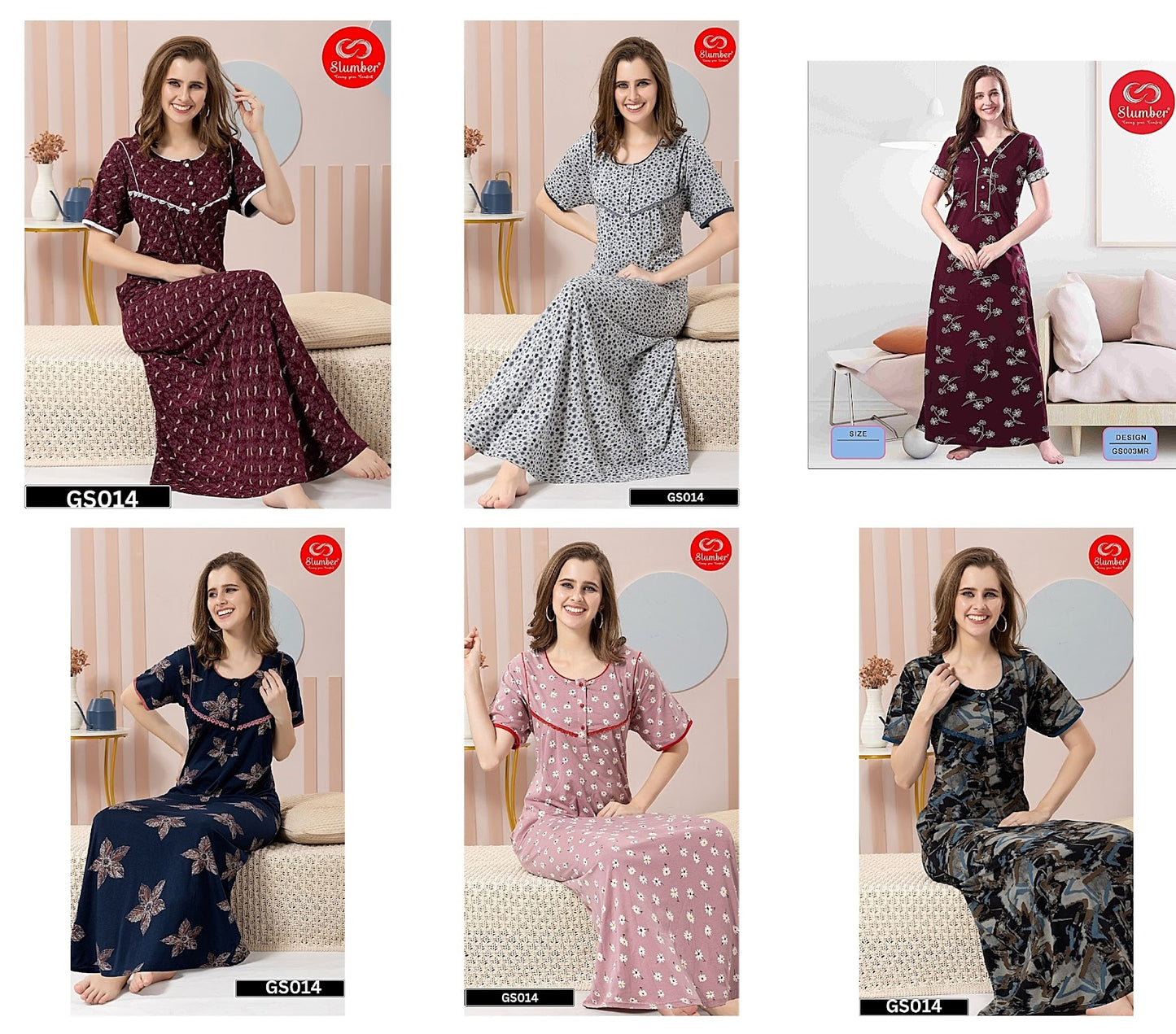 Gs014 Slumber Hosiery Night Gowns Wholesaler