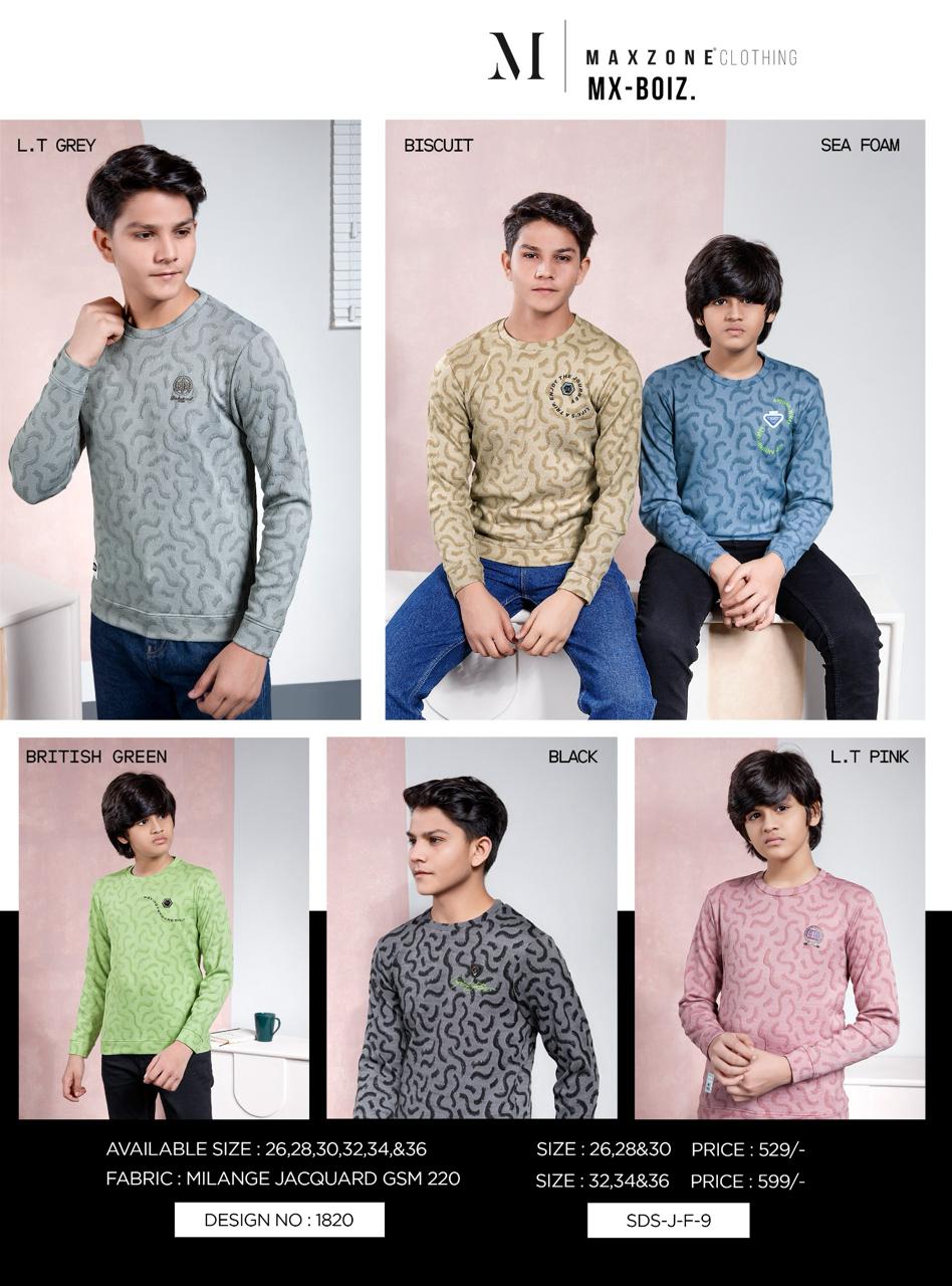Gsm220 Sds J F 9 Maxzone Clothing Jacquard Boys Tshirt Wholesaler Ind