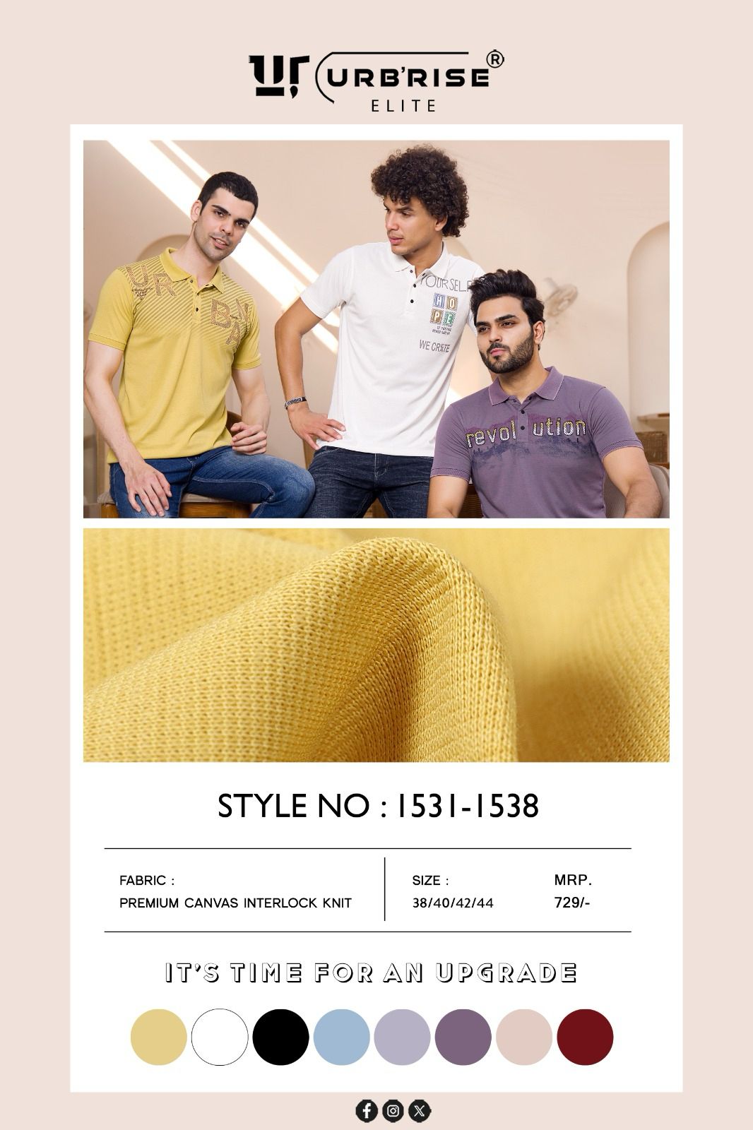 Gsm 175 1531-1538 Urbanrise Canvas Interlock Mens Tshirts Wholesale